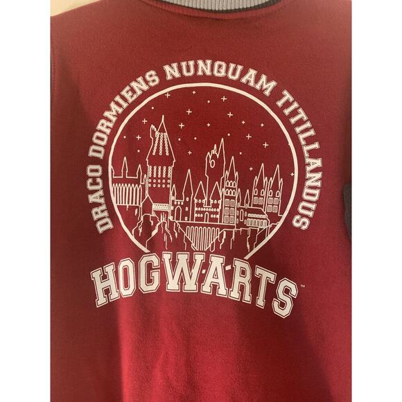 HARRY POTTER Unisex Adult Hogwarts Letterman Snap Hoodie Jacket / Size: Small - Picture 9 of 9